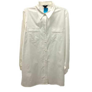 Moda International White Cotton Button Down Tunic